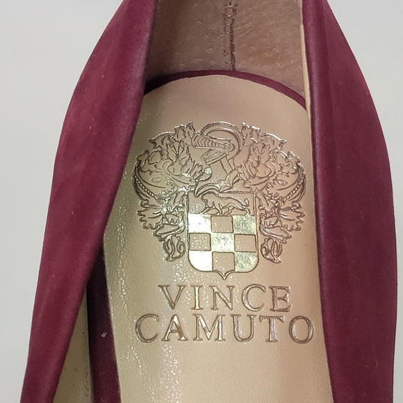 Vince Camuto Talise Pointed Toe Pumps & Chunky Flared Heel, Red - Picture 7 of 10